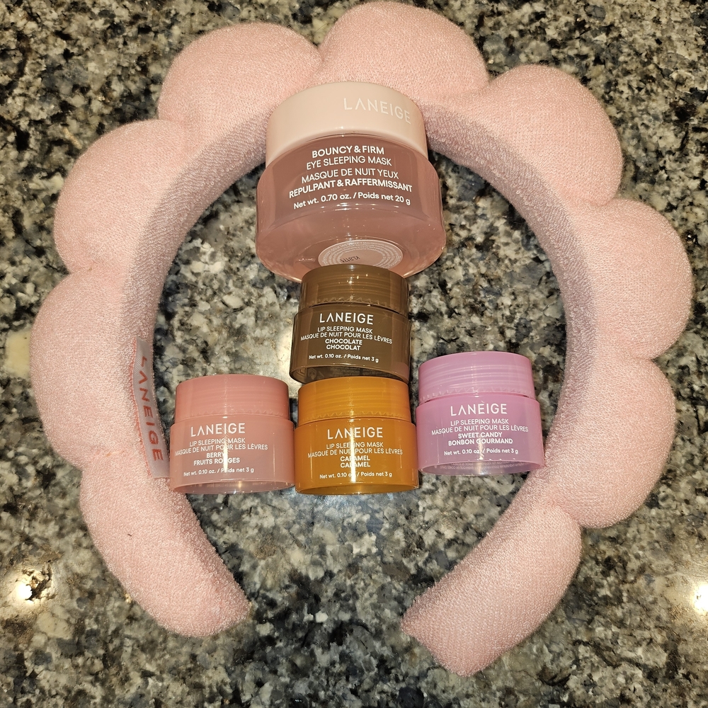 LANEIGE Skincare Collection with Pink Headband